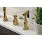 Kingston Brass Widespread Kitchen Faucet with Brass Sprayer, Brushed Brass KB1797TALBS - alternate 5